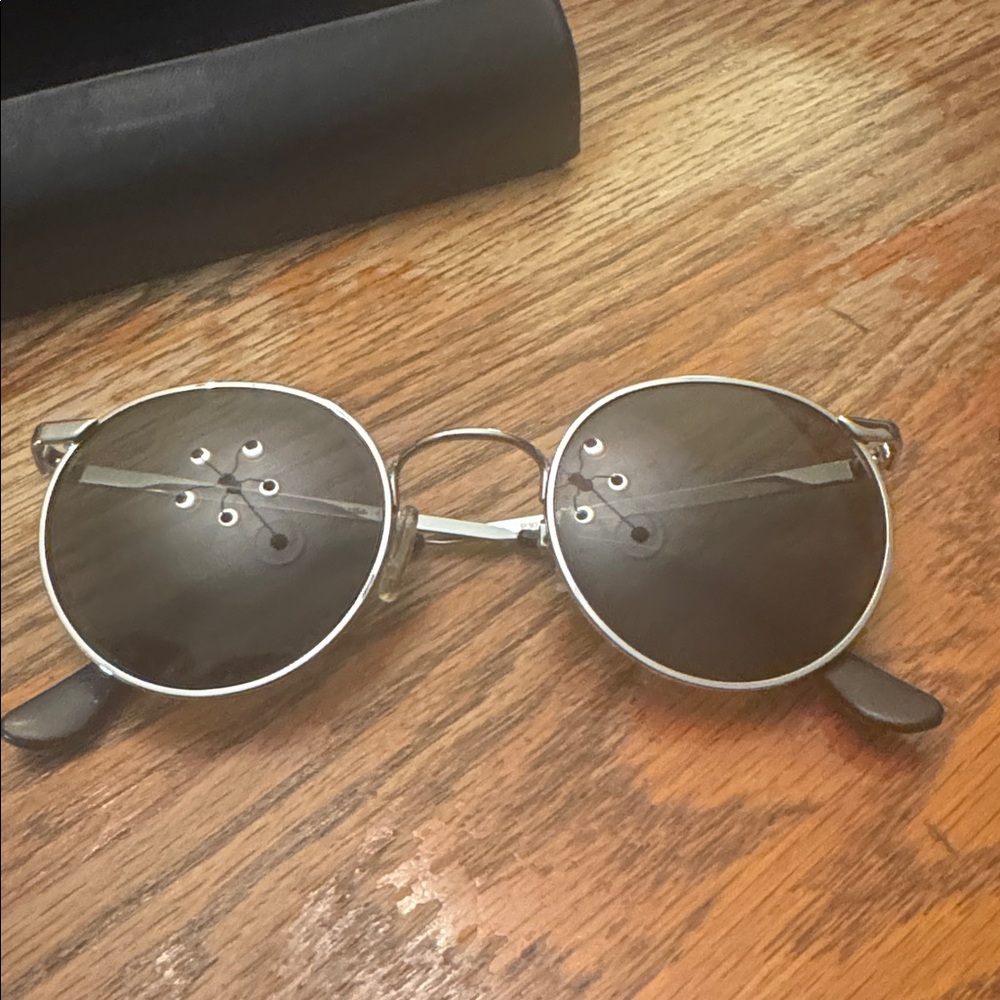 Randolph Engineering Black and Silver Sunglasses